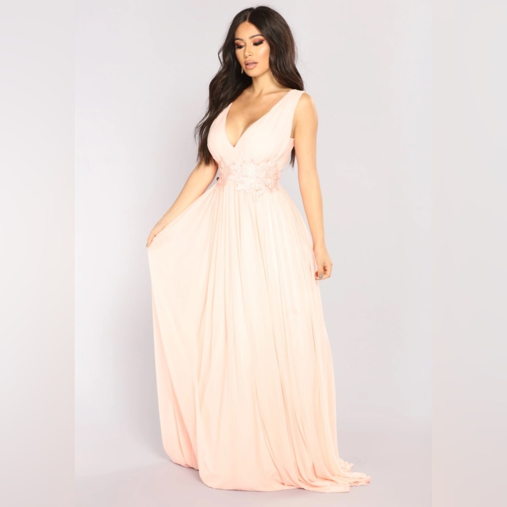 Fashion Nova formal gown pink formal dress wedding maternity evening dress New